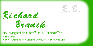 richard branik business card